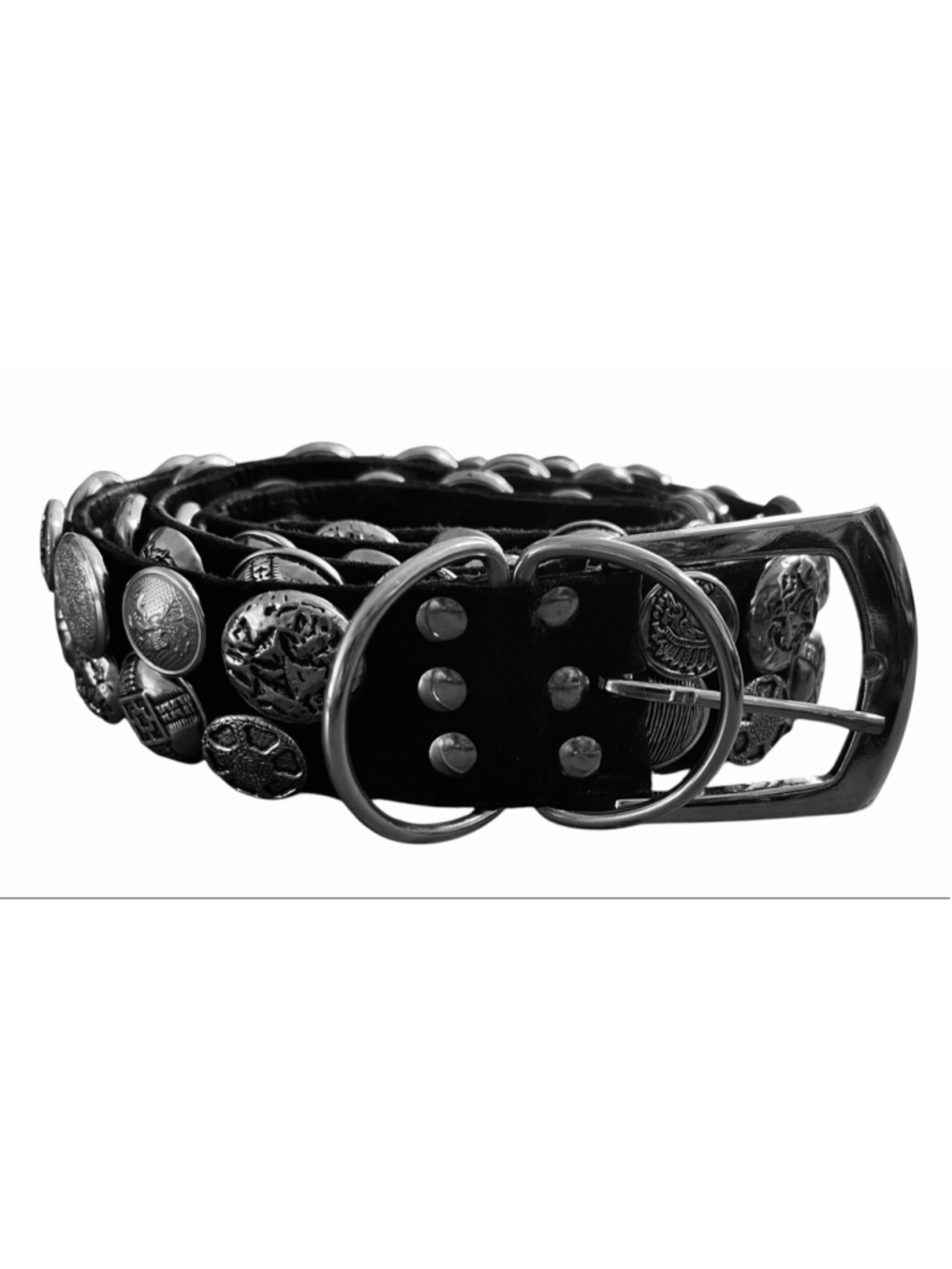 Vintage 80's SUM-ES Los Angeles Punk Rock Studded Concho Belt Unisex Metal Stud